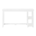 Escritorio de madera natural / blanco / gris / arcilla con 2 estantes, individual, 120-140 cm