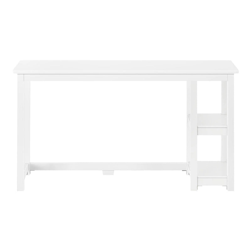 Escritorio de madera natural / blanco / gris / arcilla con 2 estantes, individual, 120-140 cm