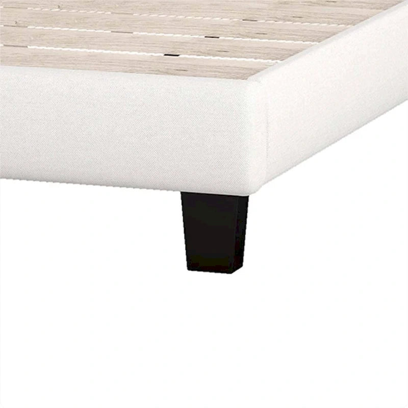 Cama King Beige con Plataforma, Cabecero Curvo Color Montura, con Mechones en Forma de Diamante, Capacidad para 2 Personas