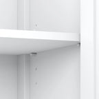 Estantería de 5 estantes con armario de 2 puertas – Gris/Blanco Shiplap o Negro Vintage/Pino, estilo rústico, 1 persona