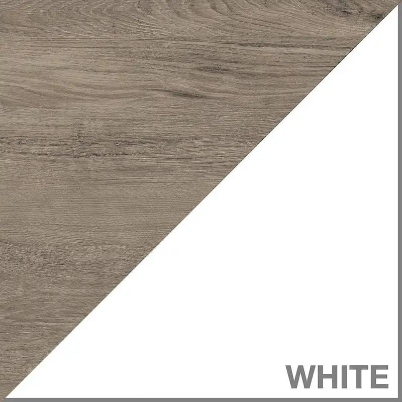 Estantería de 5 estantes con armario de 2 puertas – Gris/Blanco Shiplap o Negro Vintage/Pino, estilo rústico, 1 persona