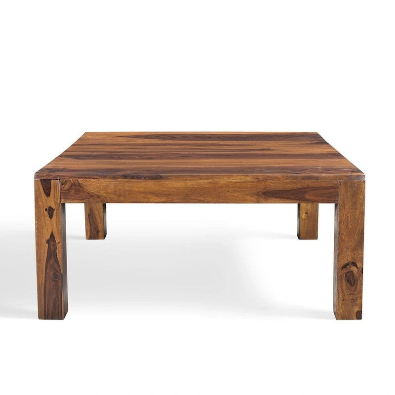 Mesa de centro cuadrada de madera maciza Honey Walnut para 1