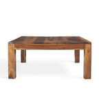 Mesa de centro cuadrada de madera maciza Honey Walnut para 1