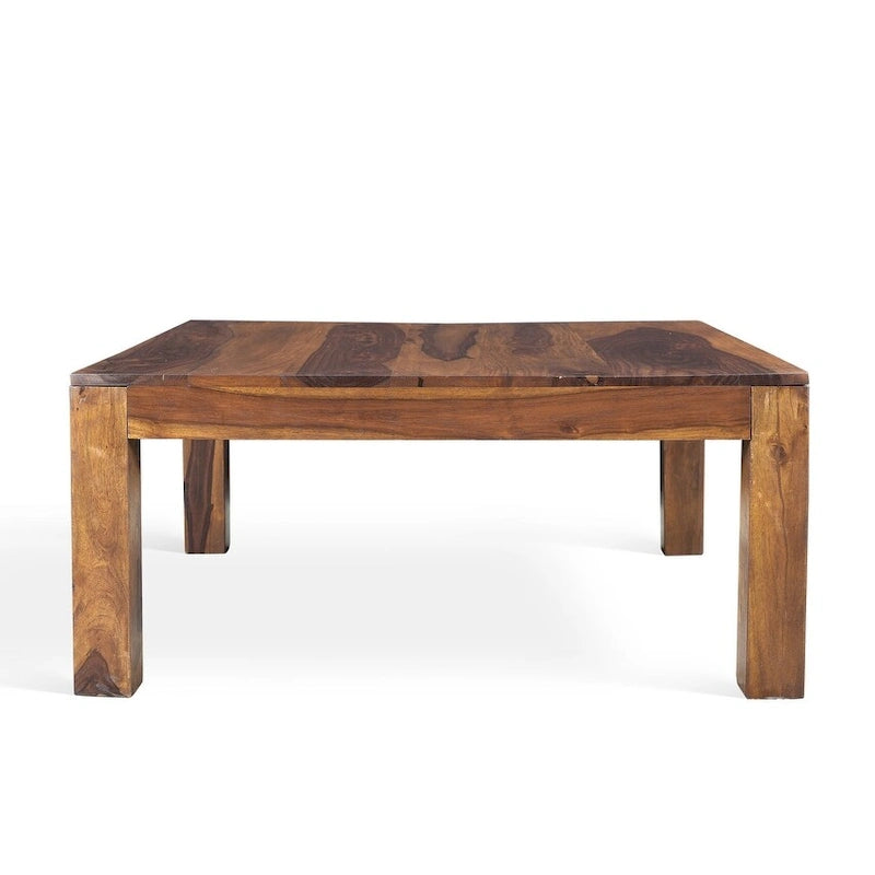 Mesa de centro cuadrada de madera maciza Honey Walnut para 1