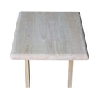 Mesa auxiliar de sofá de madera sin acabar, individual