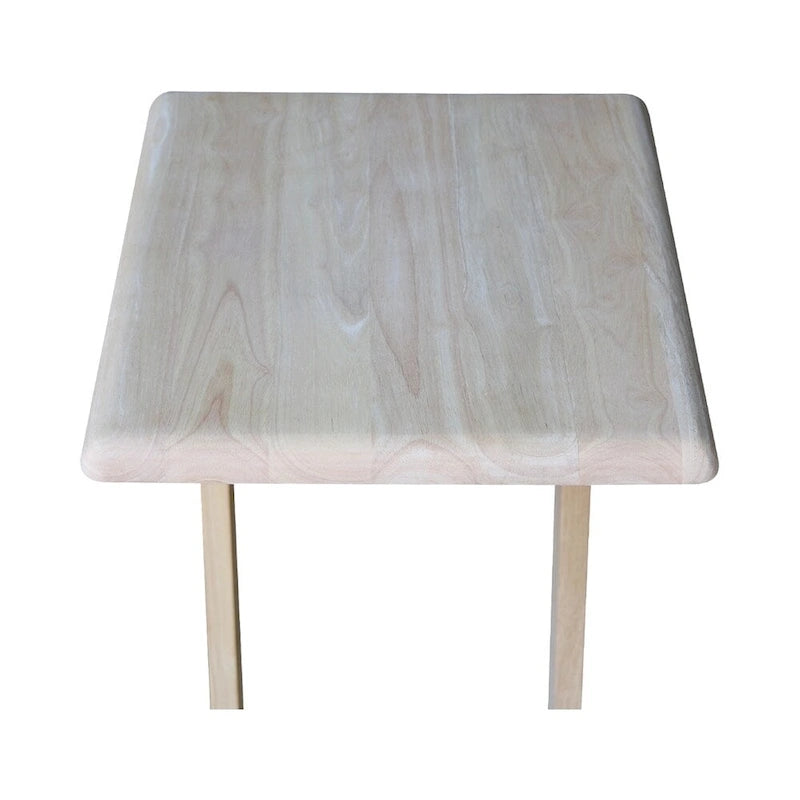 Mesa auxiliar de sofá de madera sin acabar, individual