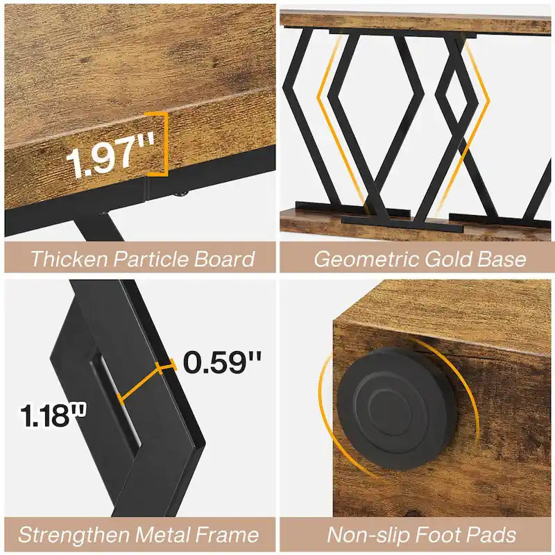 Mesa consola rectangular de mármol sintético blanco y dorado, montaje para 1 persona
