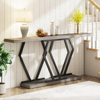 Mesa consola rectangular de mármol sintético blanco y dorado, montaje para 1 persona