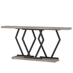Mesa consola rectangular de mármol sintético blanco y dorado, montaje para 1 persona