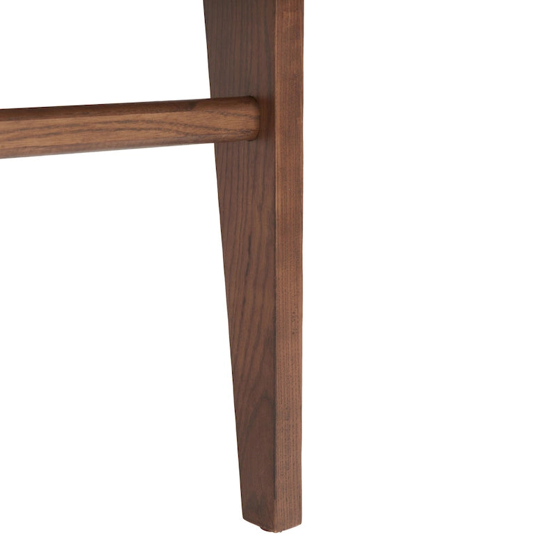 Silla de comedor sin brazos de tejido natural, opciones en negro/natural y nogal, juego de 2