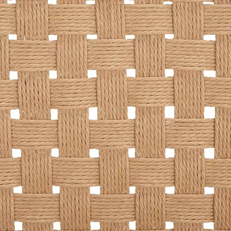 Silla de comedor sin brazos de tejido natural, opciones en negro/natural y nogal, juego de 2