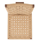 Silla de comedor sin brazos de tejido natural, opciones en negro/natural y nogal, juego de 2