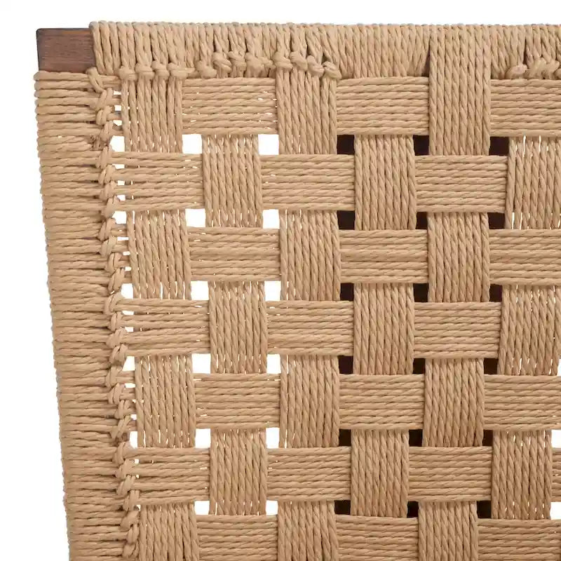Silla de comedor sin brazos de tejido natural, opciones en negro/natural y nogal, juego de 2
