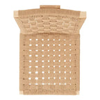 Silla de comedor sin brazos de tejido natural, opciones en negro/natural y nogal, juego de 2