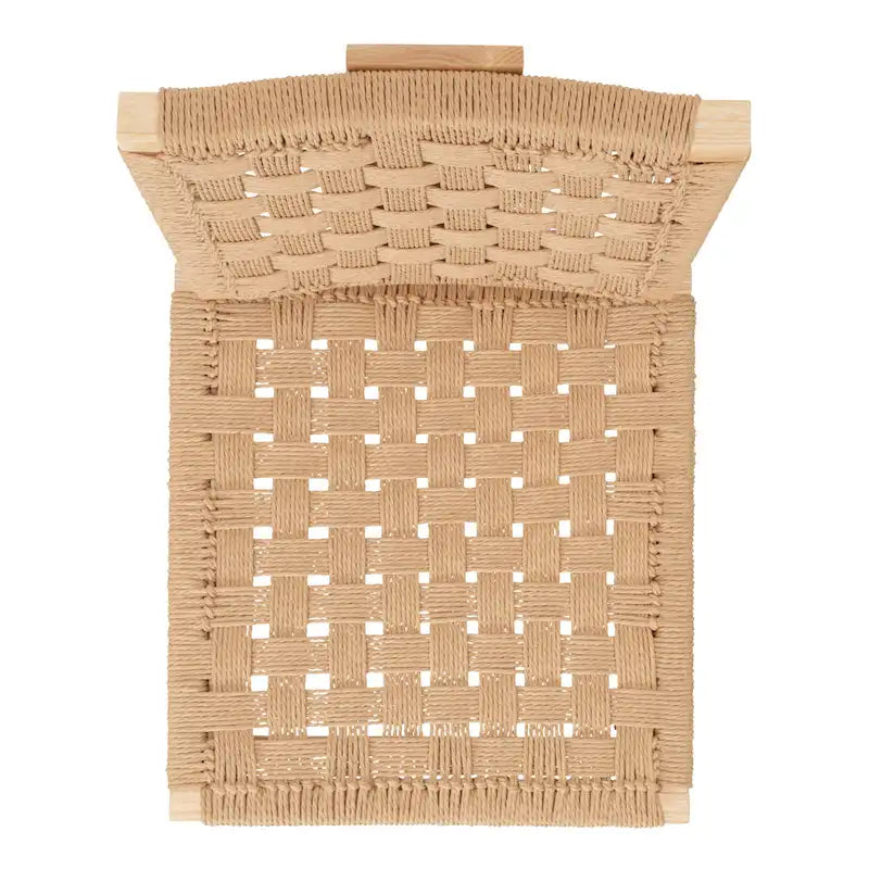 Silla de comedor sin brazos de tejido natural, opciones en negro/natural y nogal, juego de 2
