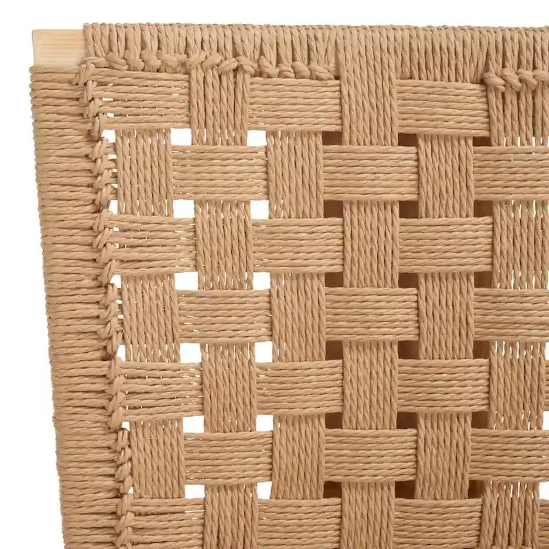 Silla de comedor sin brazos de tejido natural, opciones en negro/natural y nogal, juego de 2