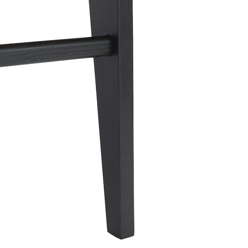 Silla de comedor sin brazos de tejido natural, opciones en negro/natural y nogal, juego de 2