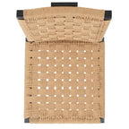 Silla de comedor sin brazos de tejido natural, opciones en negro/natural y nogal, juego de 2