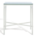 Mesa auxiliar con superficie de cristal, plateado/blanco/negro/dorado – Asiento individual, 22" An. x 13" Pr. x 25" Al.
