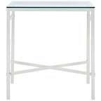 Mesa auxiliar con superficie de cristal, plateado/blanco/negro/dorado – Asiento individual, 22" An. x 13" Pr. x 25" Al.