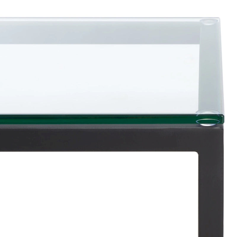 Mesa auxiliar con superficie de cristal, plateado/blanco/negro/dorado – Asiento individual, 22" An. x 13" Pr. x 25" Al.