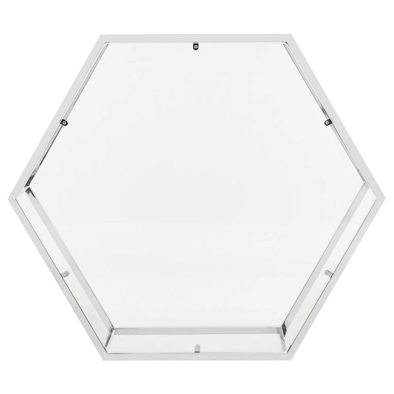 Mesa de centro hexagonal de cristal cromado – Estilo de sala de estar para 1 asiento