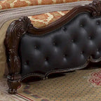 Cama de panel tradicional de madera maciza blanca/cerezo oscuro – King/Queen, 2 plazas
