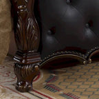 Cama de panel tradicional de madera maciza blanca/cerezo oscuro – King/Queen, 2 plazas