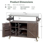 Mesa para parrilla de exterior de madera maciza rústica, color marrón oscuro/azul grisáceo/natural, con superficie de acero inoxidable, 1 estación