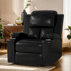 Reclinable manual marrón/negro, respaldo y reposabrazos acolchados, asiento individual