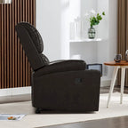 Reclinable manual marrón/negro, respaldo y reposabrazos acolchados, asiento individual