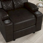Reclinable manual marrón/negro, respaldo y reposabrazos acolchados, asiento individual