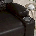 Reclinable manual marrón/negro, respaldo y reposabrazos acolchados, asiento individual