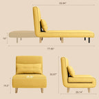 Sillón cama convertible 3 en 1 de lino gris, individual
