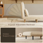Sillón cama convertible 3 en 1 de lino gris, individual