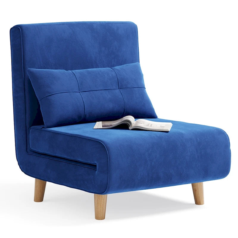 Sillón cama convertible 3 en 1 de lino gris, individual