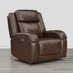 Sillón reclinable eléctrico individual Wall Hugger color crema/gris con reposacabezas y puertos USB