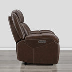 Sillón reclinable eléctrico individual Wall Hugger color crema/gris con reposacabezas y puertos USB