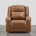 Sillón reclinable eléctrico individual Wall Hugger color crema/gris con reposacabezas y puertos USB