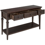 Mesa consola retro con 3 cajones, en azul marino/blanco antiguo/gris lavado/espresso, requiere montaje de 1 persona