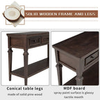 Mesa consola retro con 3 cajones, en azul marino/blanco antiguo/gris lavado/espresso, requiere montaje de 1 persona