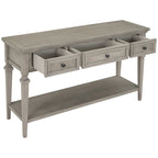 Mesa consola retro con 3 cajones, en azul marino/blanco antiguo/gris lavado/espresso, requiere montaje de 1 persona