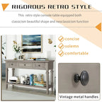 Mesa consola retro con 3 cajones, en azul marino/blanco antiguo/gris lavado/espresso, requiere montaje de 1 persona