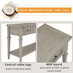 Mesa consola retro con 3 cajones, en azul marino/blanco antiguo/gris lavado/espresso, requiere montaje de 1 persona