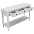 Mesa consola retro con 3 cajones, en azul marino/blanco antiguo/gris lavado/espresso, requiere montaje de 1 persona