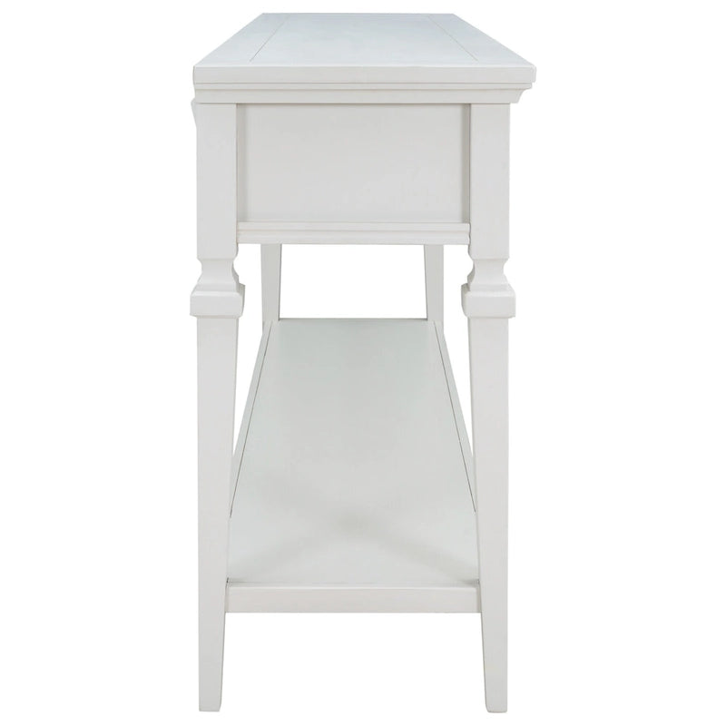 Mesa consola retro con 3 cajones, en azul marino/blanco antiguo/gris lavado/espresso, requiere montaje de 1 persona