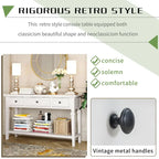 Mesa consola retro con 3 cajones, en azul marino/blanco antiguo/gris lavado/espresso, requiere montaje de 1 persona