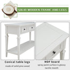 Mesa consola retro con 3 cajones, en azul marino/blanco antiguo/gris lavado/espresso, requiere montaje de 1 persona