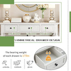 Mesa consola retro con 3 cajones, en azul marino/blanco antiguo/gris lavado/espresso, requiere montaje de 1 persona