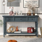 Mesa consola retro con 3 cajones, en azul marino/blanco antiguo/gris lavado/espresso, requiere montaje de 1 persona